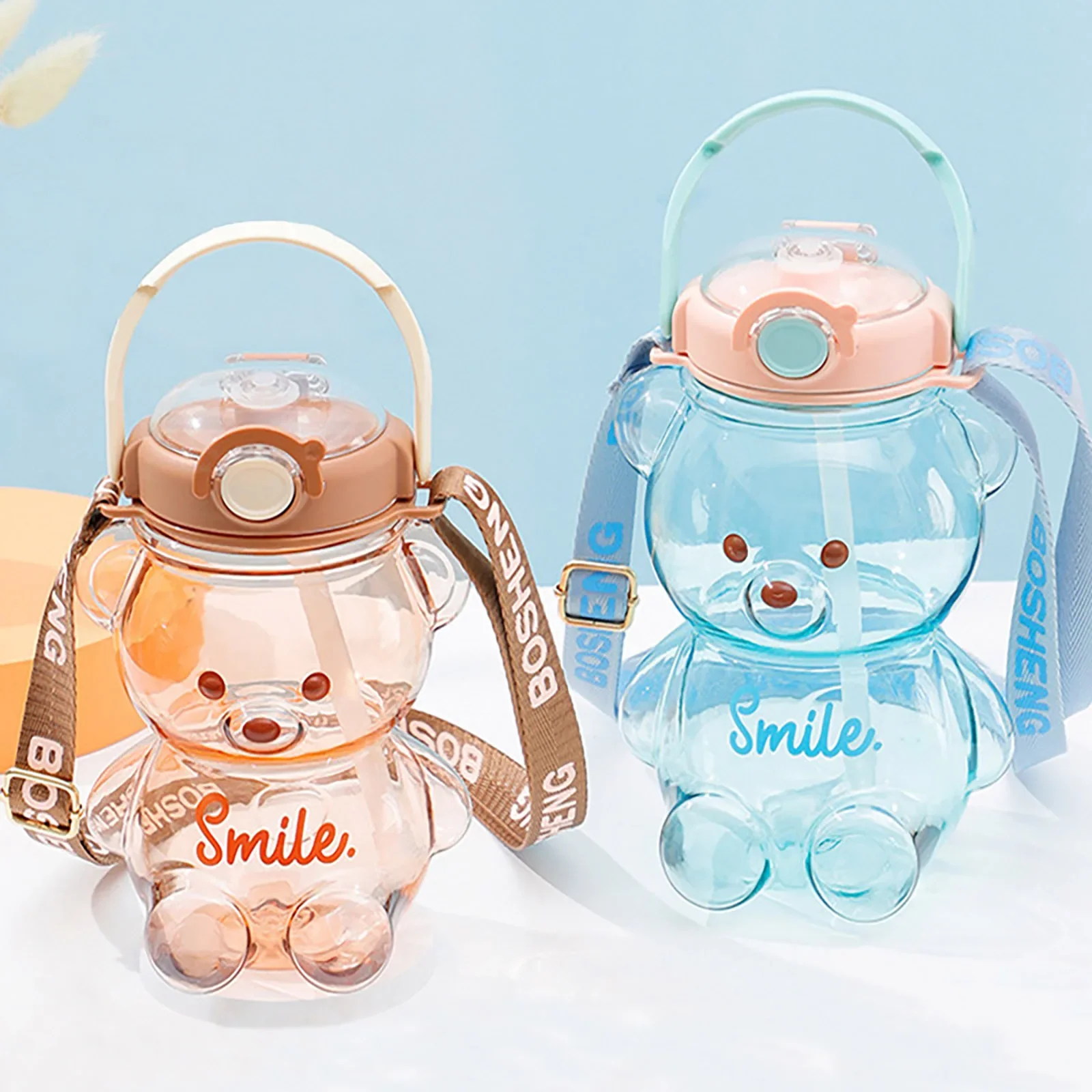 VKTECH медведь чайник большой емкости пластиковая мультяшная бутылка для воды с