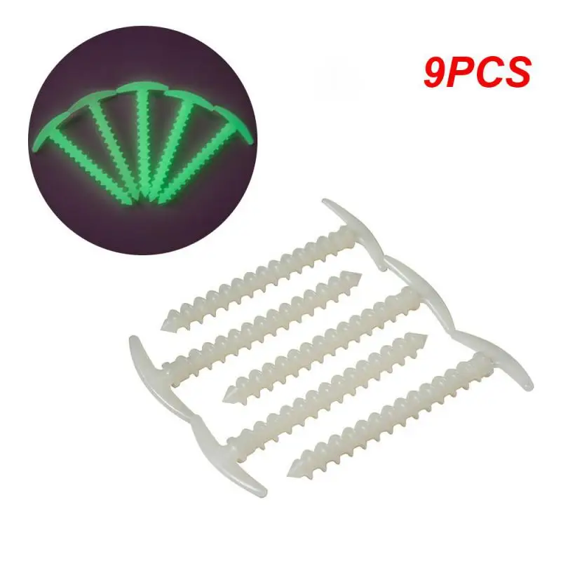

9 шт. новый материал нейлоновый наземный гвоздь Наружная палатка для кемпинга потолочный коврик ночной флуоресцентный пластиковый винтовой гвоздь