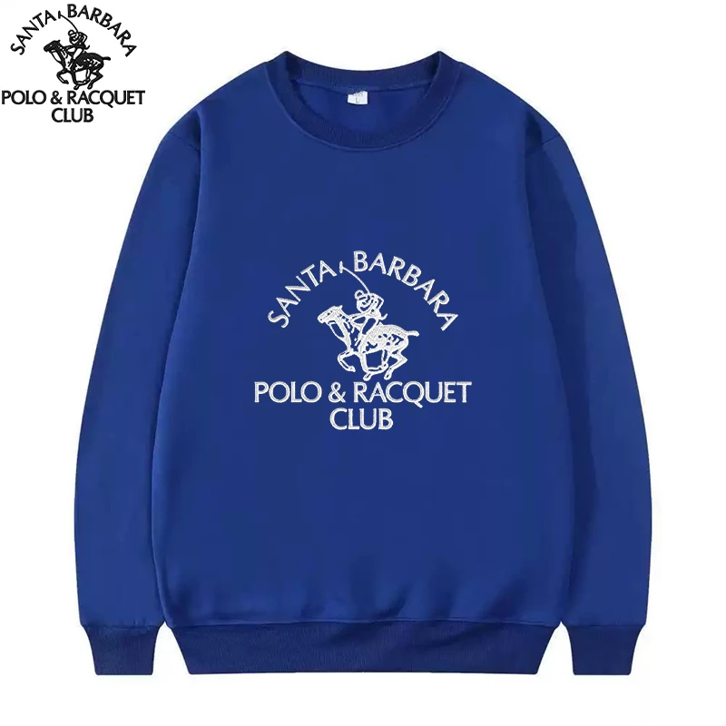 Фото SANTA BARBARA POLO&RACQUET CLUB Maden-suéter de punto con letras Retro para hombre, униформальный трикотаж с cuello redondo, suéter №5