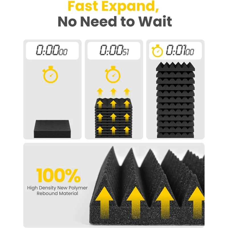 24 шт. самоклеящиеся звукоизоляционные пенопластовые панели 2X12x12 дюймов