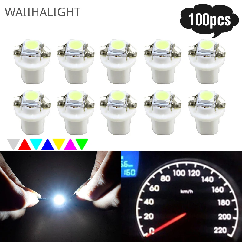 

100 шт., светодиодные лампы T5 B8.5 B8.5D T5 1 Smd 5050
