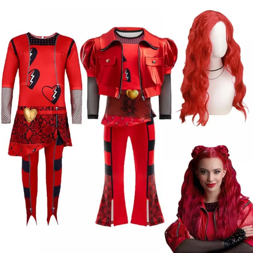 Наследники 4 костюм для косплея комплект The Rise of Red Movie Girl комбинезон платье брюки