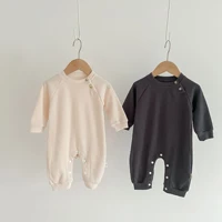 2022 autumn new baby long sleeve romper cotton newborn comfortable waffle clothes infant boy casual jumpsuit baby girl clothes