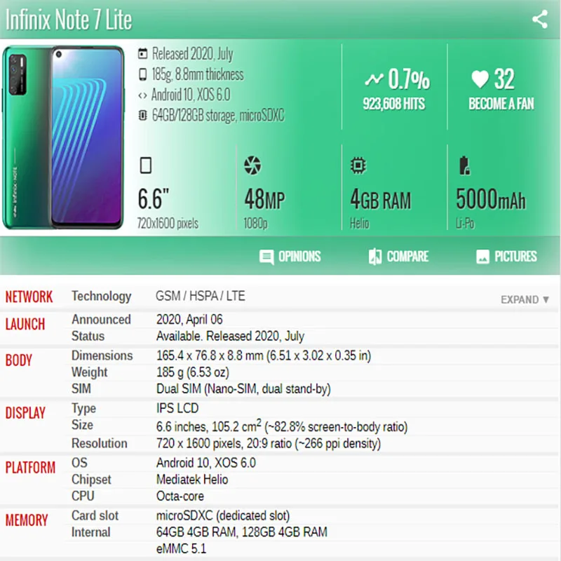Оригинальный дисплей для Infinix Note 7 lite сменный экран Lite ЖК-дисплей X656 сенсорный