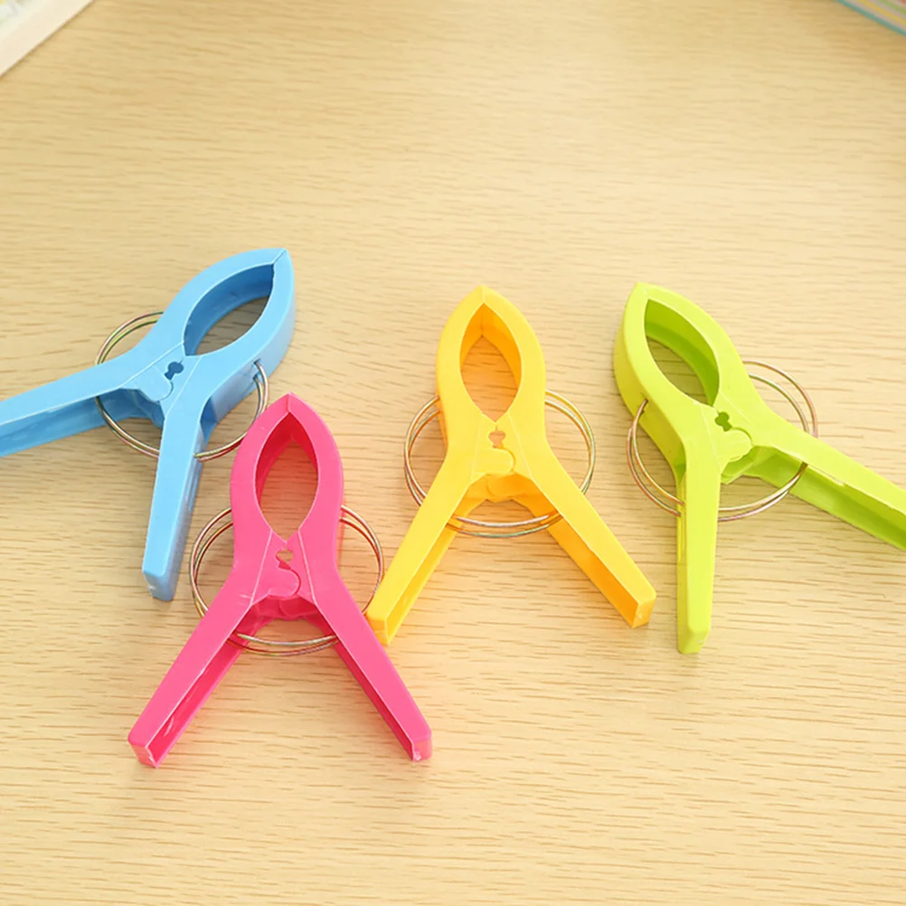 

8pcs Plastic Beach Towel Clips Bright Color Chair Clips Jumbo Size for Pool Loungers (Random Color)