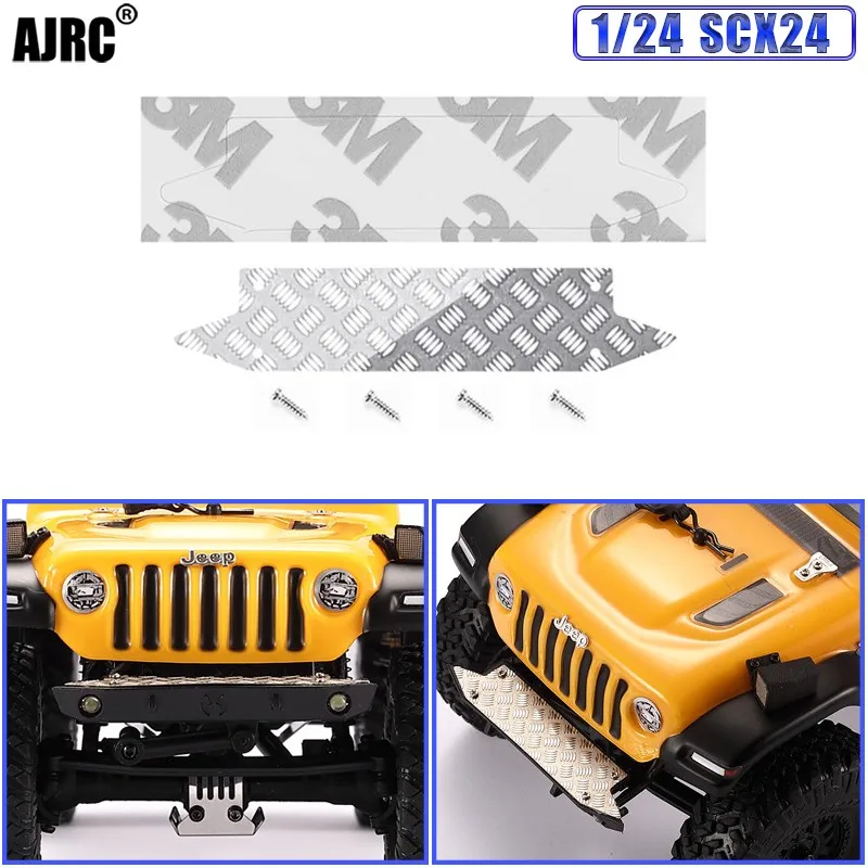 

Ajrc 1/24 Rc Climbing Car Axial Scx24 Wrangler Front Bumper Metal Antiskid Plate