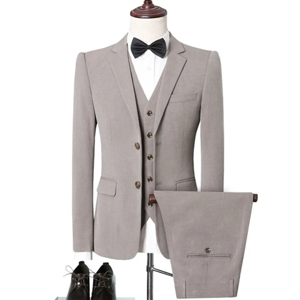 

Blazers Pants Vest 2022 Spring Autumn Fashion Suits Men's Plaid Casual Business Formal Groom 3 Piece Dress Jacket Trousers Sets