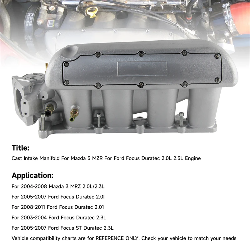 

Высокопроизводительный алюминиевый литой впускной коллектор для Mazda 3 MZR 2.0L/2.3L турбодвигатель 2004-2008/2003-2011 характеристики серебристый