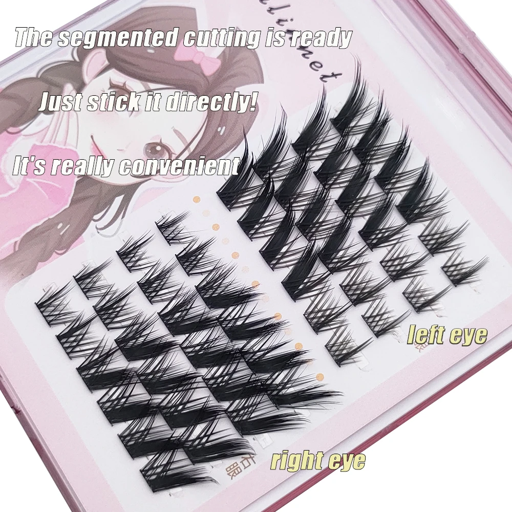 8 рядов 3D пушистый одиночный кластер наращивание ресниц Сегментированный
