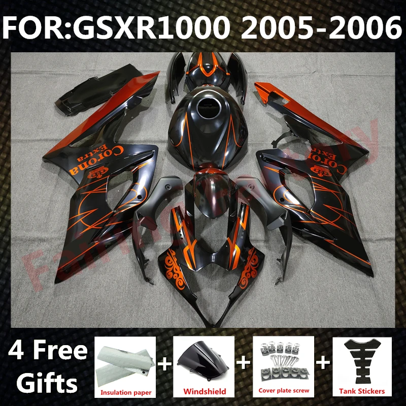 

Новый комплект обтекателей для мотоцикла ABS подходит для GSXR1000 GSXR 1000 05 06 GSX-R1000 K5 2005 2006 полный комплект обтекателей набор Корона