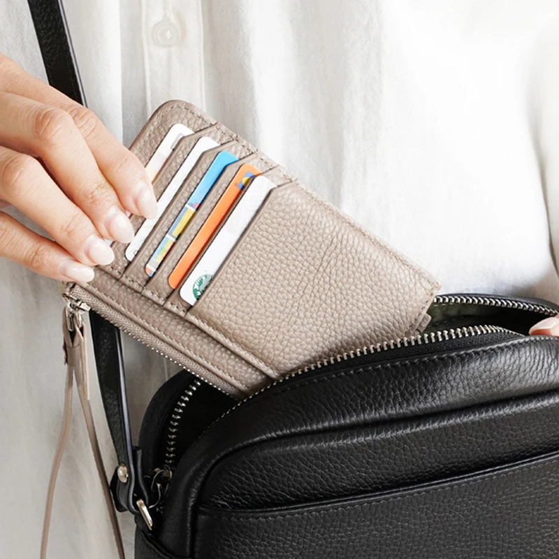 Женский кошелек из натуральной кожи роскошный дизайн женский на молнии модный