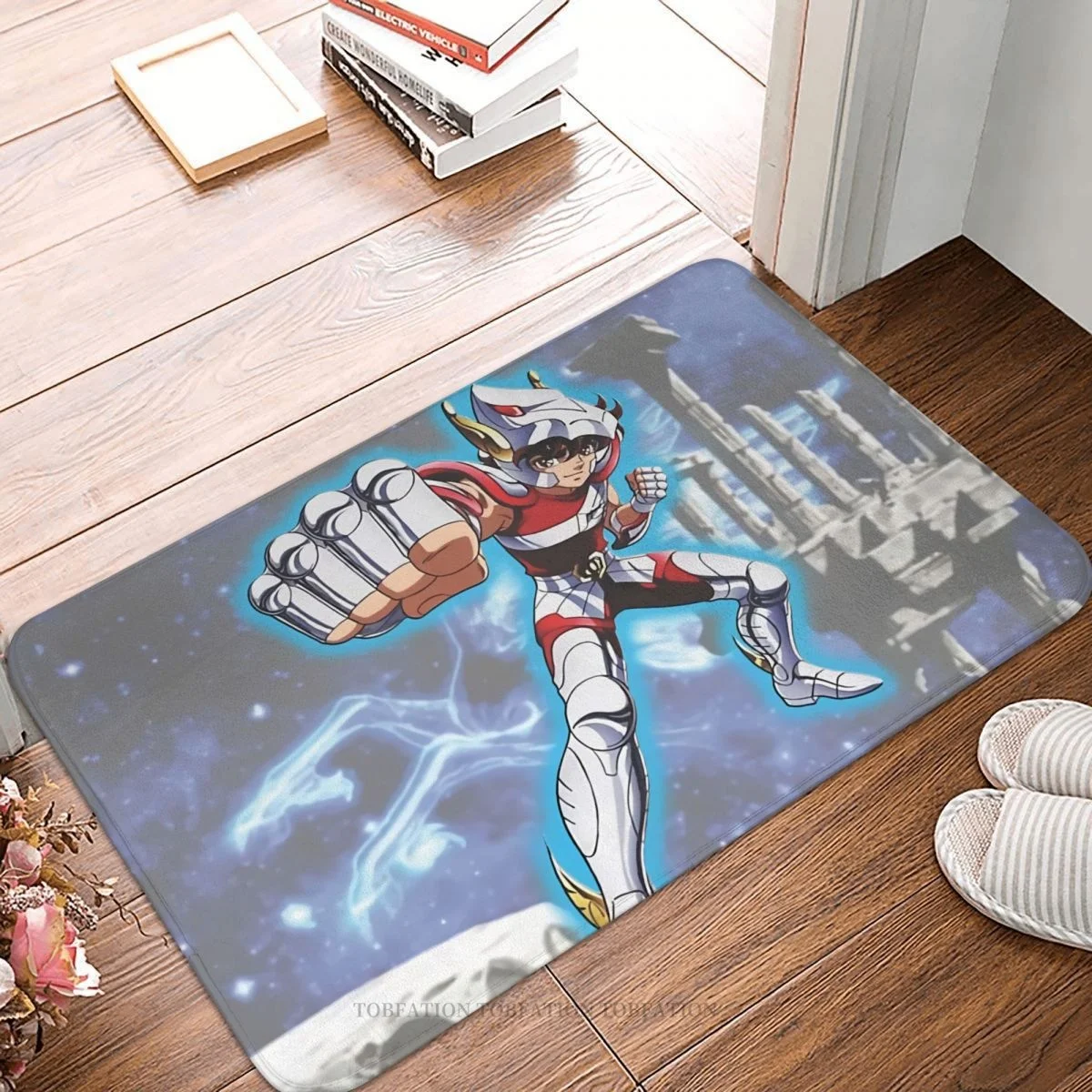 

Коврик в стиле аниме для ванной комнаты, рыцари зодиака, фланелевый ковер, коврик для балкона, домашний декор