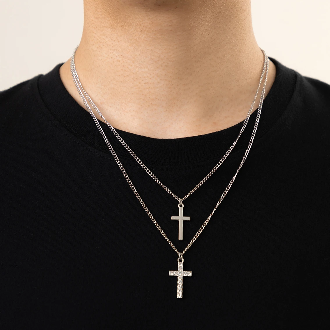 

Ingemark Minimalist Silver Color Cross Jesus Pendant Choker Necklace for Women Vintage Clavicle Chain Men Couple Jewelry Gifts