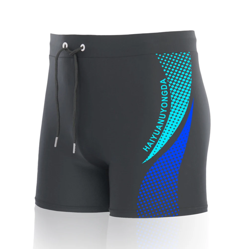 

High Quality Men Swimming Trunks Boxer Trunks Boxer Briefs Men Swimwear Quick Dry Swimsuit With Drawstring Lined