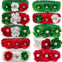 3050pcs christmas dogs pet accessories small middle large dog bowtie with elastic band flowers collar for pet dogs holiday bows