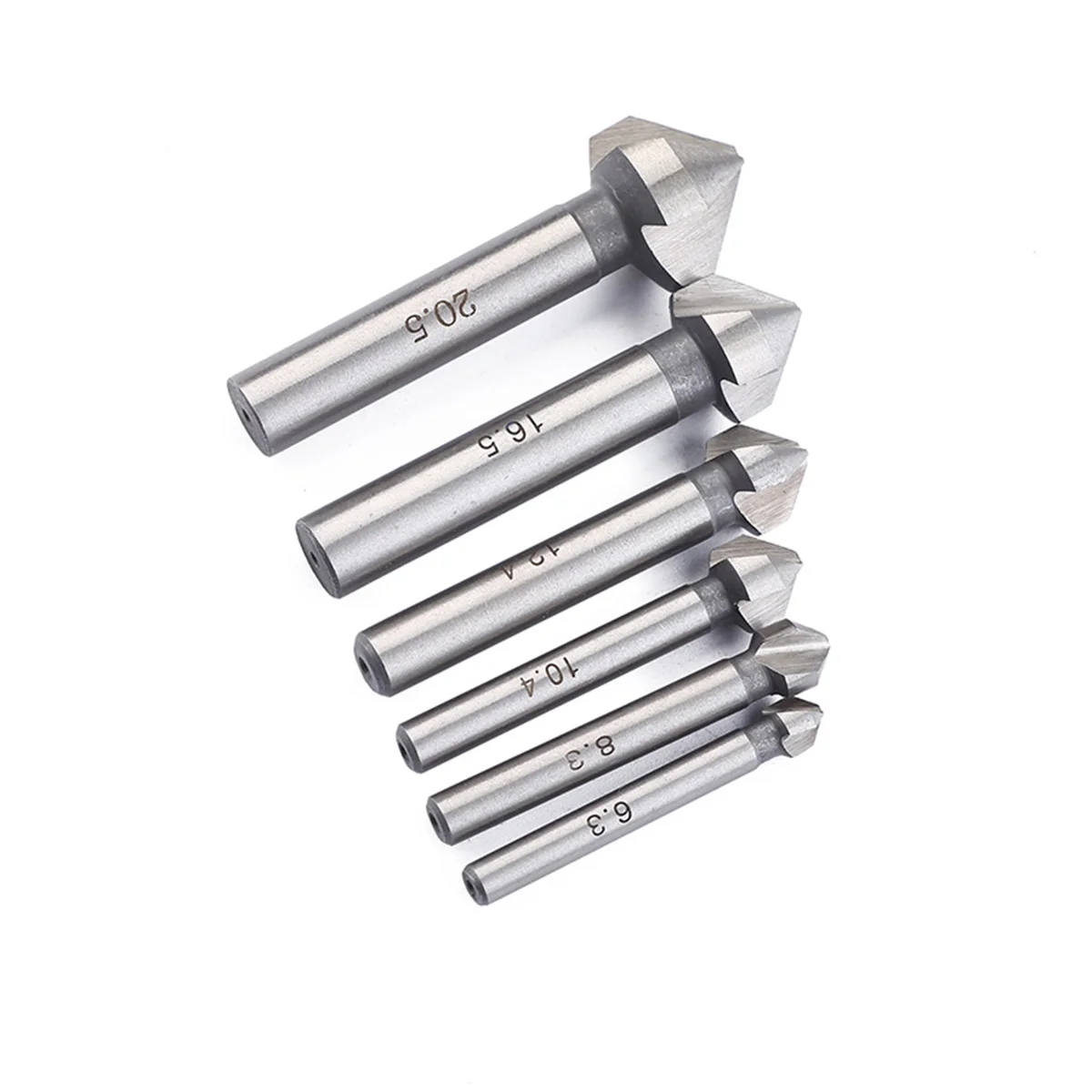 

6 Pcs Cobalt Steel Single-End Countersink Chamfer Tool Deburring Tool Set Round for Cutting Holes in Plastic Copper Aluminum