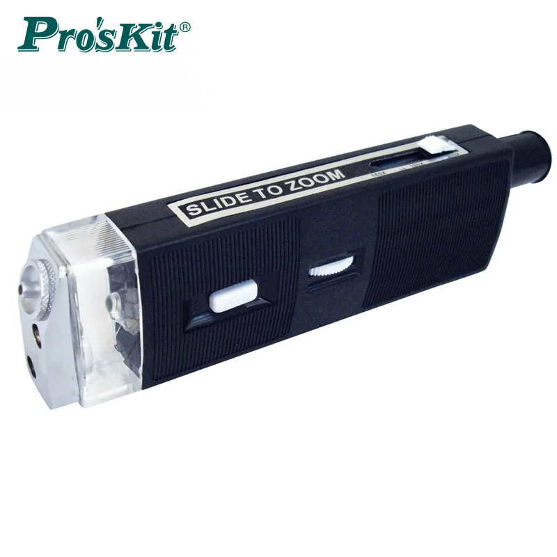 

Новинка Pro'sKit 8PK-MA009 волоконно-оптический прицел с увеличительным стеклом, микроскоп с увеличением 200X, увеличительное стекло с регулируемым увеличением