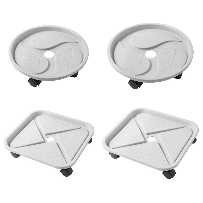 

Plastic Tray for Plants Pot Heavy Duty Flower Pot Holder with Rollers Drainage Tray for Patio Durable Gardening Supplies