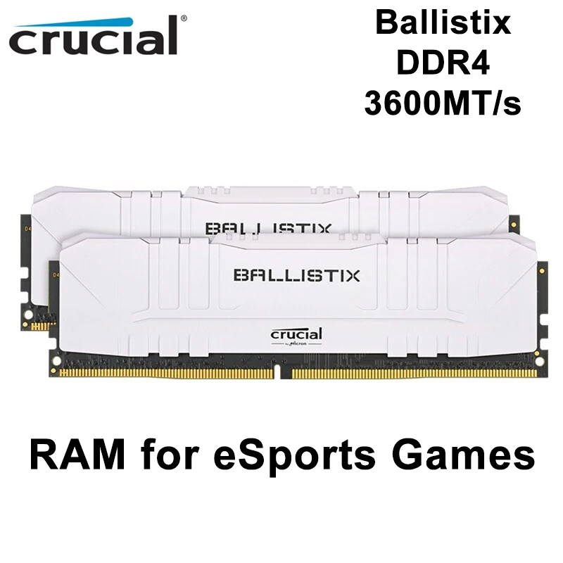 Crucial Ballistix белый DDR4 3600 МГц 16 Гб ОЗУ CL16 небуферизованный DIMM модуль памяти для настольного ПК 16 Гб дизайн для игры Киберспорт