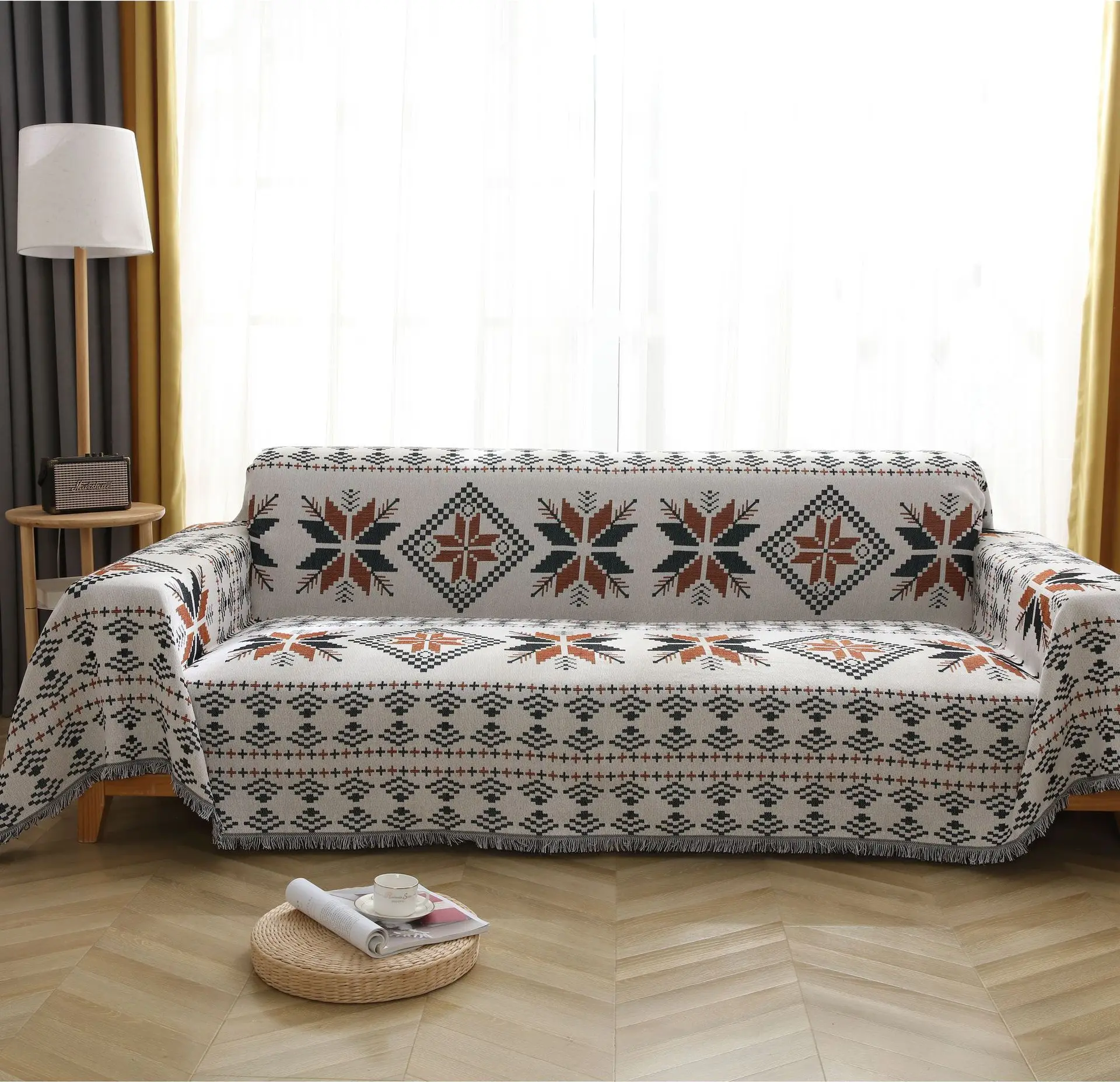 Boho Throw Blanket Colorful Chenille Woven Bohemian Chair Recliner Furniture Cover Aztec Hippie Throws Sofa |