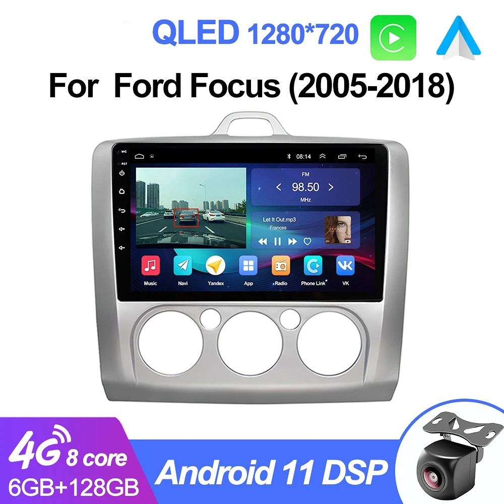 

8 Core 2 DIN Android 11 Car Radio For Ford Focus Exi AT 2004-2011 Multimedia Players autoradio Carplay 4G GPS Head Unit