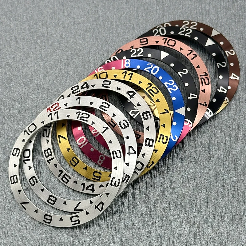 Фото 38 × 30,6 мм изогнутый алюминиевый безель для часов SKX007, внутреннее кольцо корпуса, подходит для часов SKX007, SKX009, SRPD, GMT и SUB, а также для часов серии Seamaster 300. №1