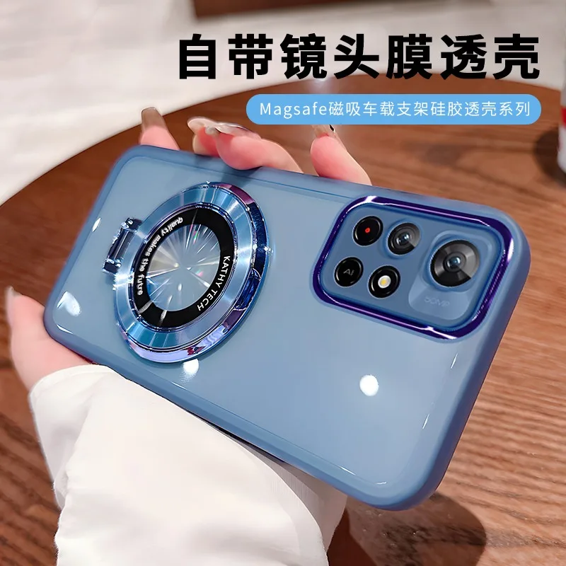 Чехол-подставка с кольцом для Redmi Note 11 Pro 11S 10S 10 5G 9S 9 8 прозрачный чехол