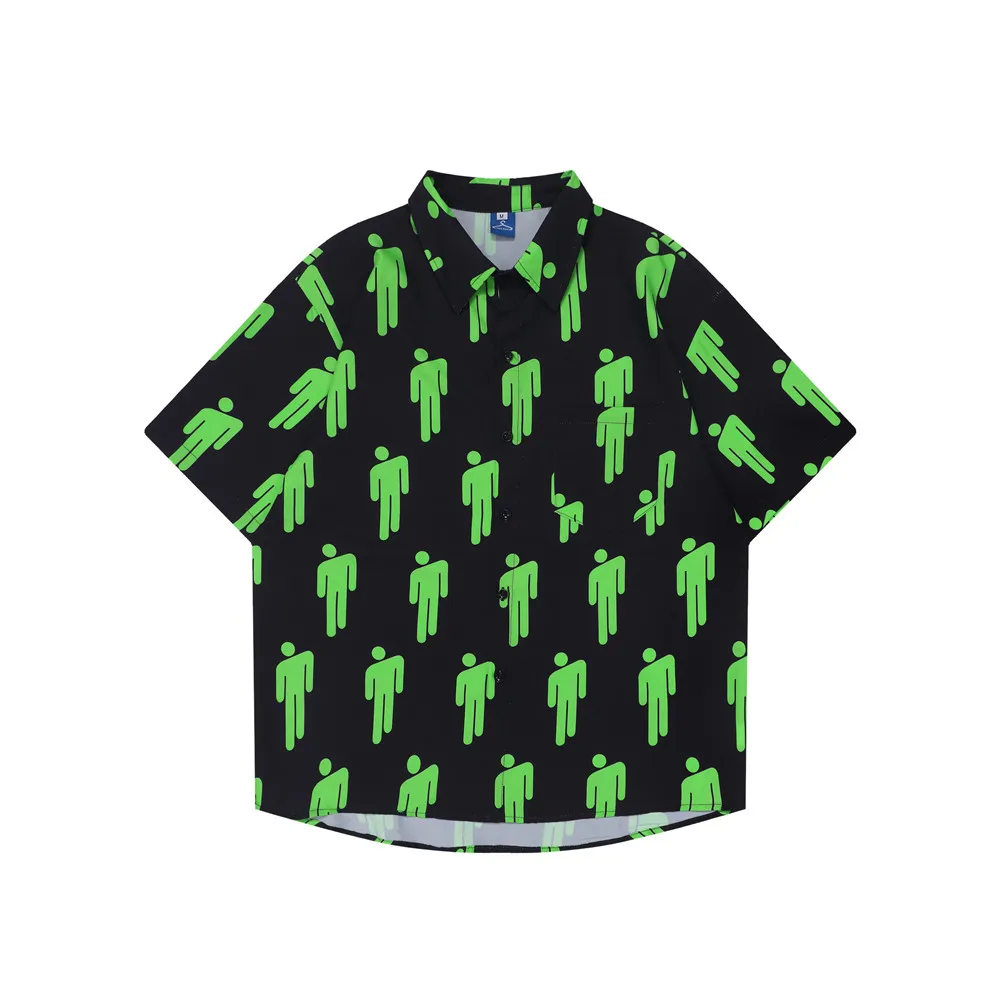 

OSCN7 Casual Printed Short Sleeve Shirt Men Street 2022 Hawaii Beach Oversize Women Fashion Harujuku Shirts for Men 5272