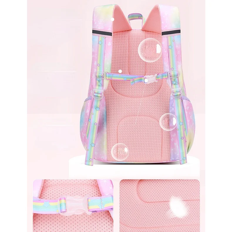 Children Tie-dyed Fantasy Purple Fashion Backpacks New Girls Cute Gradient School Tutorial Bags Kids Students Stationery Box Hot
