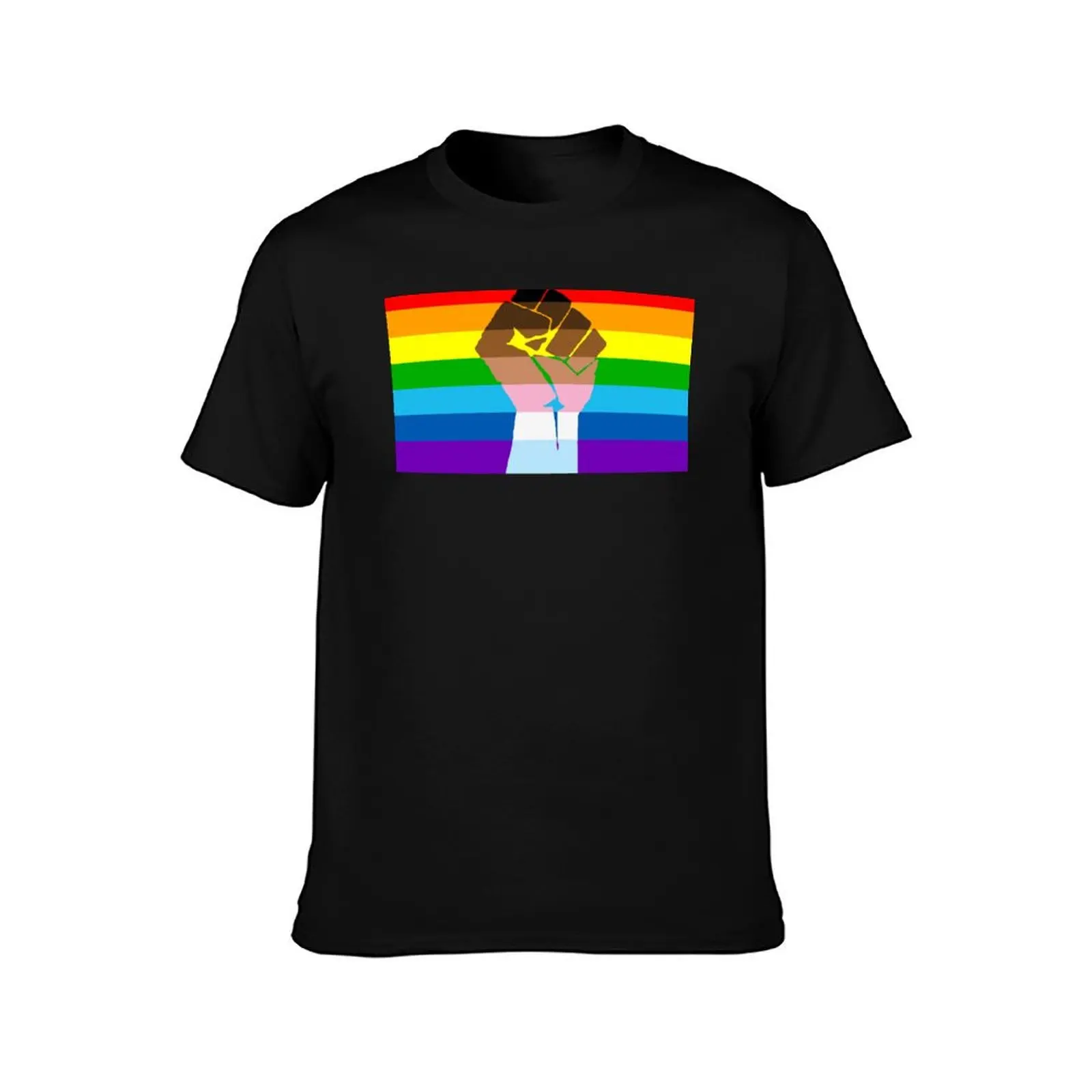 Фото Футболка Intersectional Egalitarian Rainbow Fist с круглым вырезом для больших размеров №2