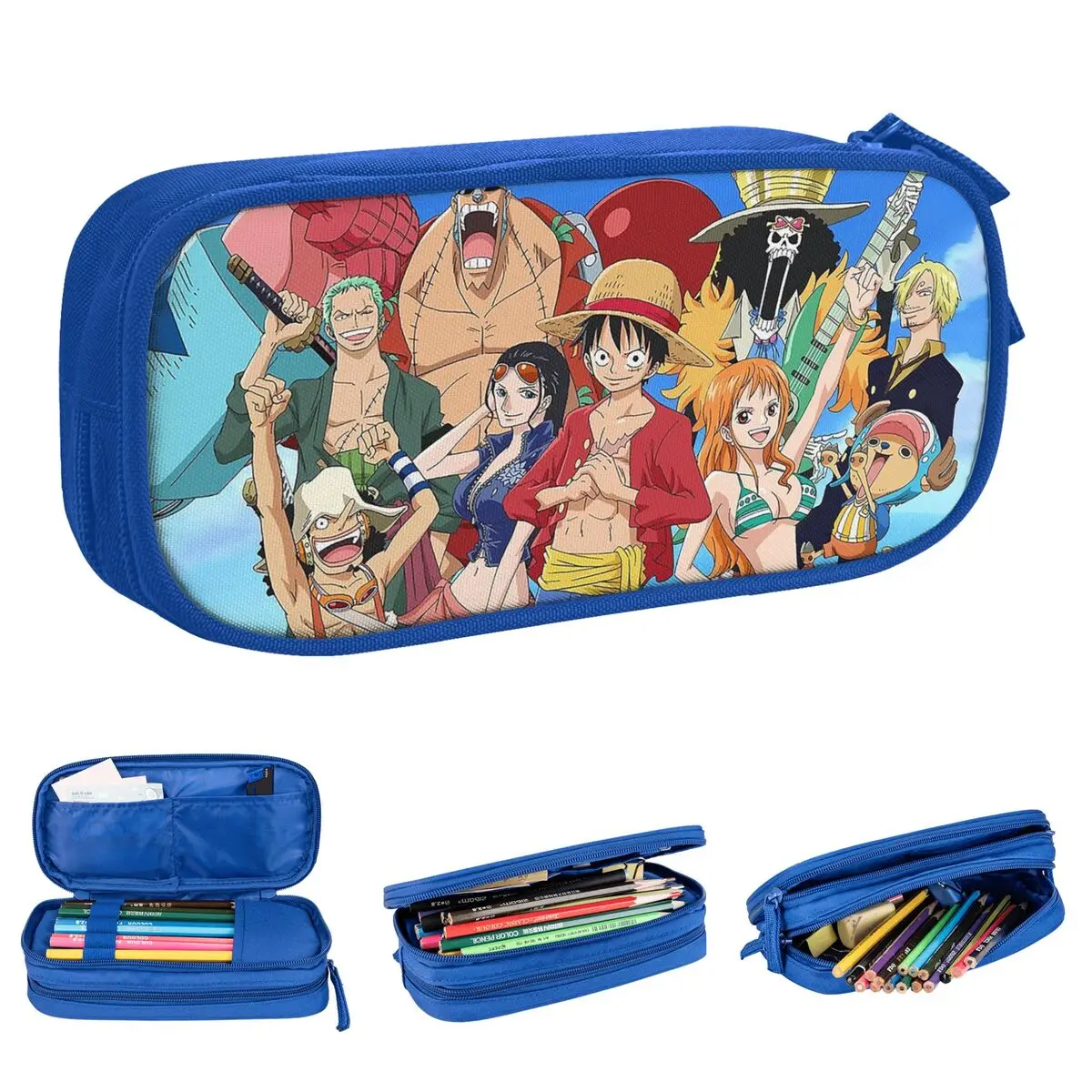 Case Anime Pencil Box Pen Holder Kids Big Capacity Bags Students School Zipper Stationery