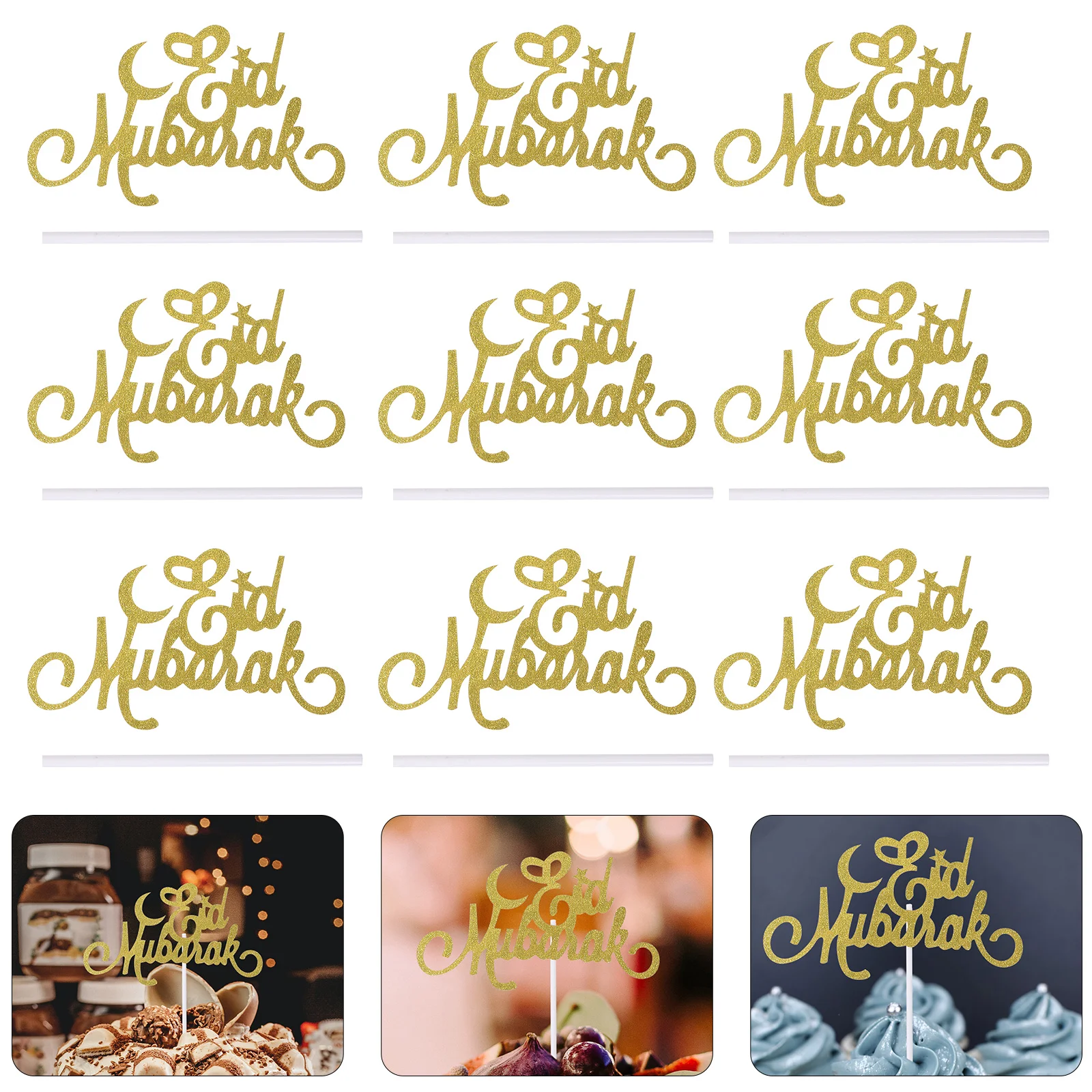 

10 шт. безопасная бумага для торта, легкий мусульманский десертный Топпер, Топпер для кексов