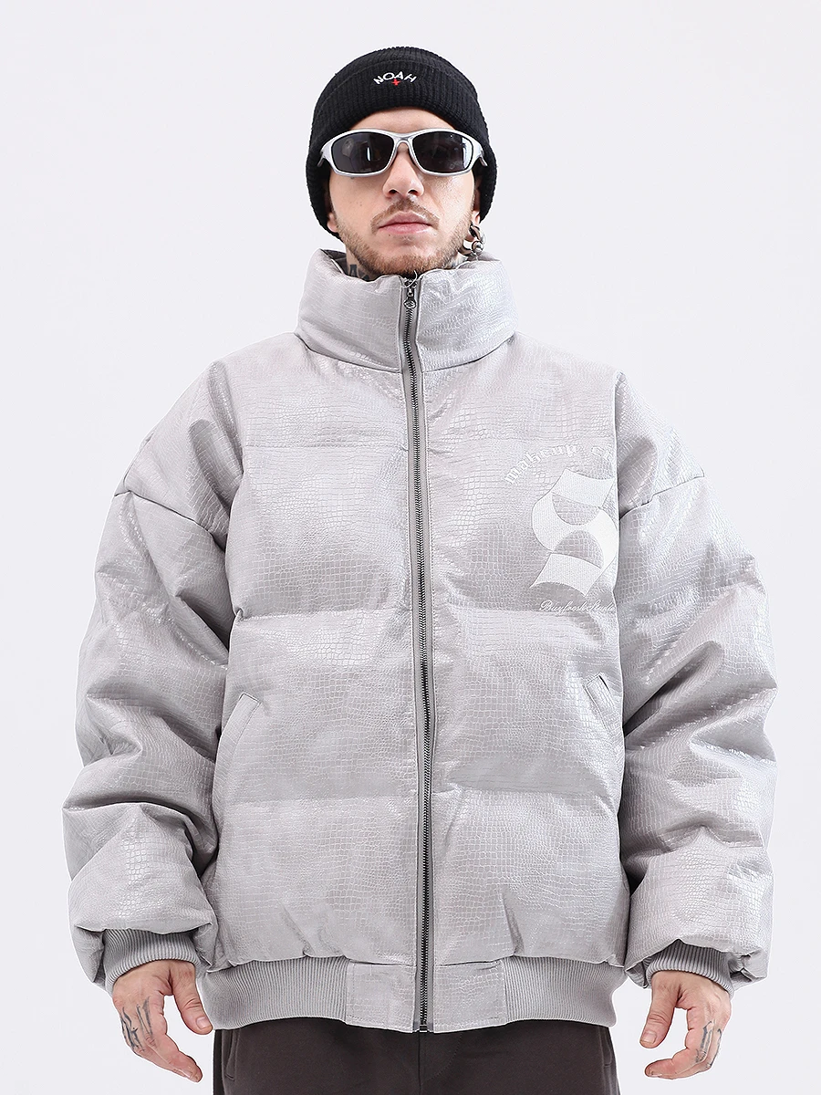 Letter Embroidery Parka Jacket Men Streetwear Hip Hop Cotton Padded Thick Warm Puffer Parka Coats 2022 Harajuku dropshipping