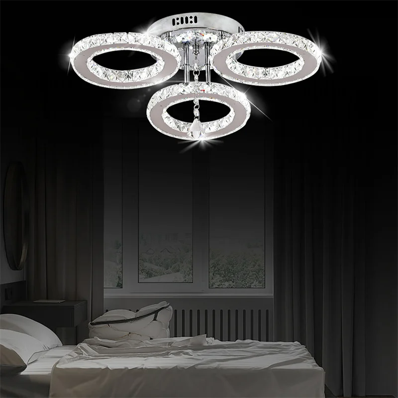 Современная хрустальная люстра-кольцо K9 светодиодный потолочный светильник с