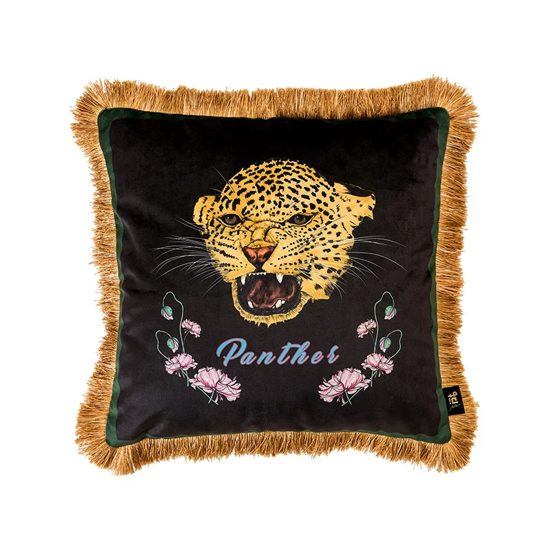 

Luxury Velvet Tassel Cushion Cover American light luxury pillowcase sofa living room pillow European retro luxury ins wind