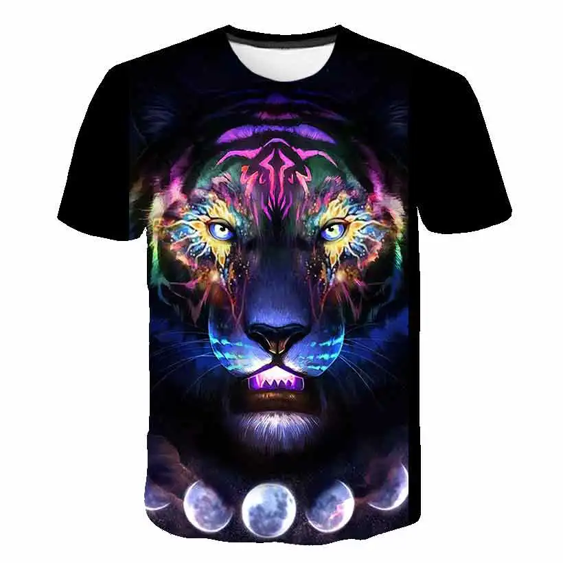 

3D Printed Summer Tiger Collection The latest Fashion Trend Harajuku Children's Short Sleeve T-shirt 2023 The Newest Tiger Tee