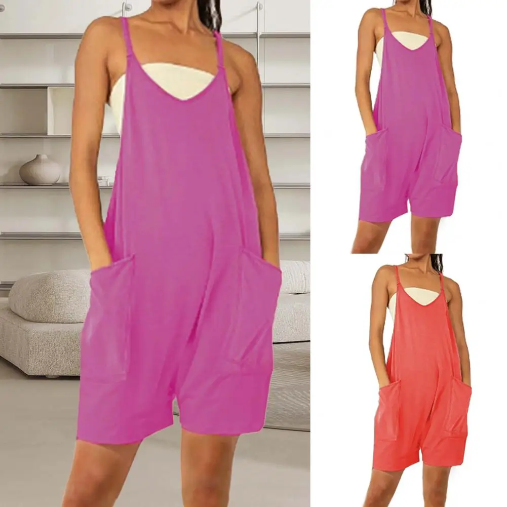 

Romper V Neck Lady Summer Overalls Above Knee Length Lady Overalls