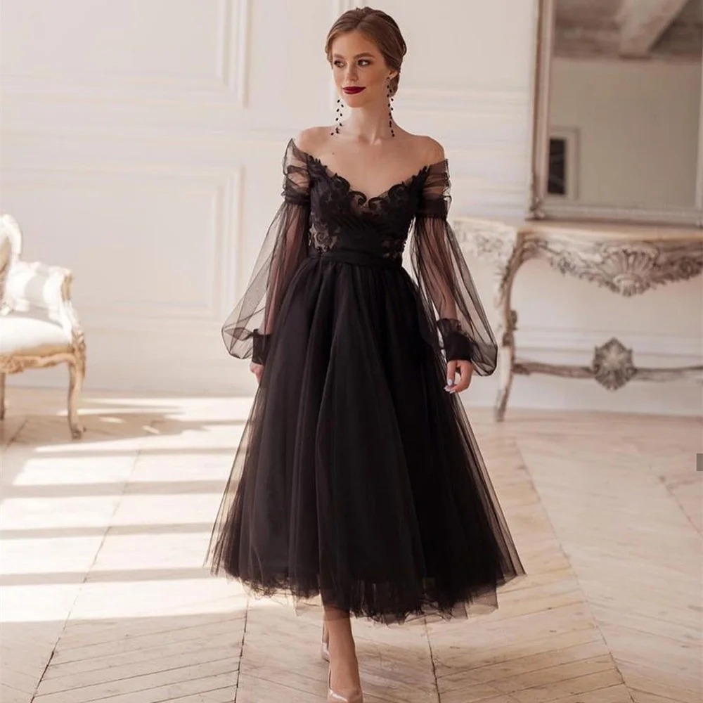 

Ankle Length Mother Of Bride Dress 2022 Puffy Long Sleeves Illusion Jewel Neck Beading Wedding Guest Gown Woman Formal Evening
