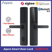 new aqara smart door lock a100 pro zigbee bluetooth 5 0 nfc card lock bluetooth smart fingerprint unlock work with apple homekit