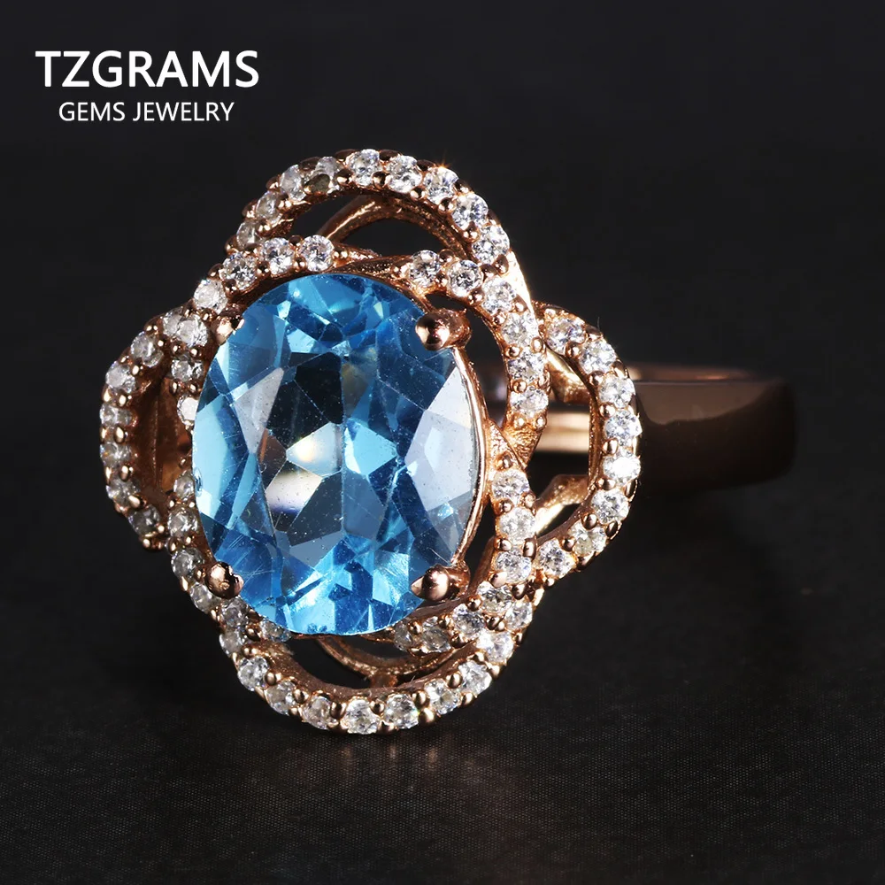 

Женское кольцо из серебра 925 пробы, с овальным топазом