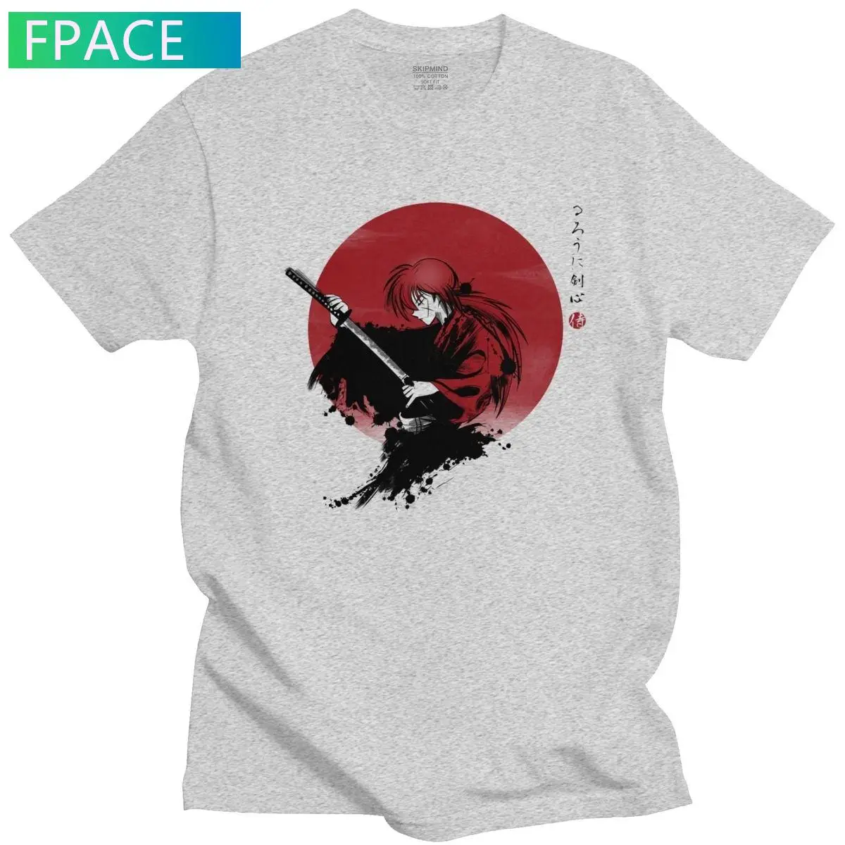 

Rurouni Kenshin T Shirts Men Short Sleeve Leisure Anime Manga Himura Kenshin Swordsman Samurai X Tshirt Cotton Fans Tee Top Gift