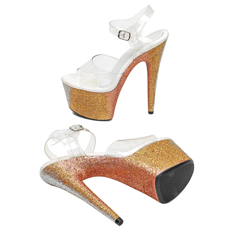 Leecabe 17CM/7Inch Women's Platform Sandals  party High Heels Shoes Pole Dancing Shoes