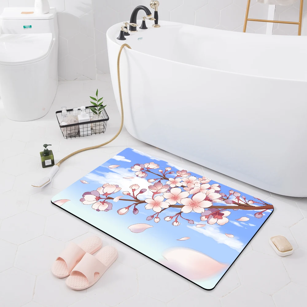 

Modern Customized Bathroom Absorbent Non-Slip Mat Home Entrance Doormat Shower Room Bathtub Rug Bath Toilet Floor Kitchen Carpet
