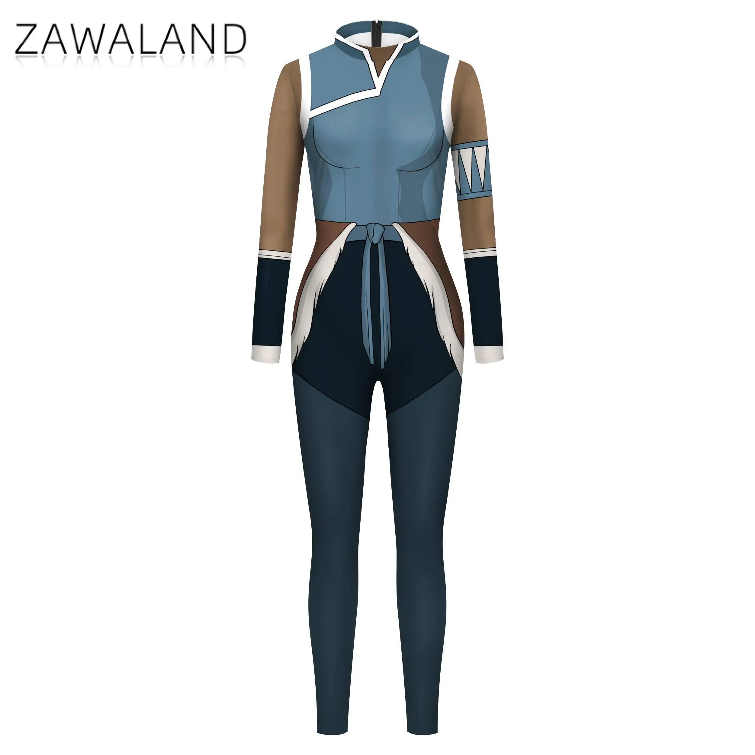 

Zawaland Halloween Cosplay Costume Zentai Women Bodysuit 3D Printed Clothes Catsuit Festival Party Garment Jumpsuit Anime Suits