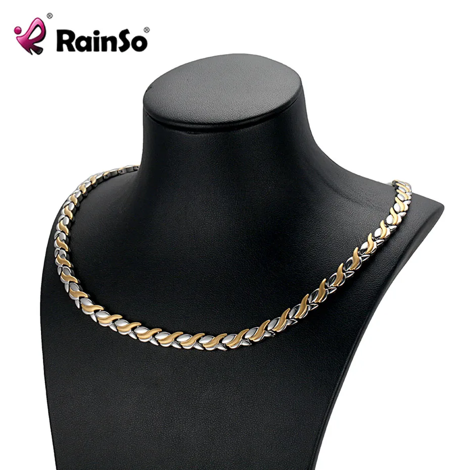 

RainSo Stainless Steel Necklace For Women Relief Shoulder&Neck Pain FIR Bio Energy Healing Power Chain Link Jewelry Sets