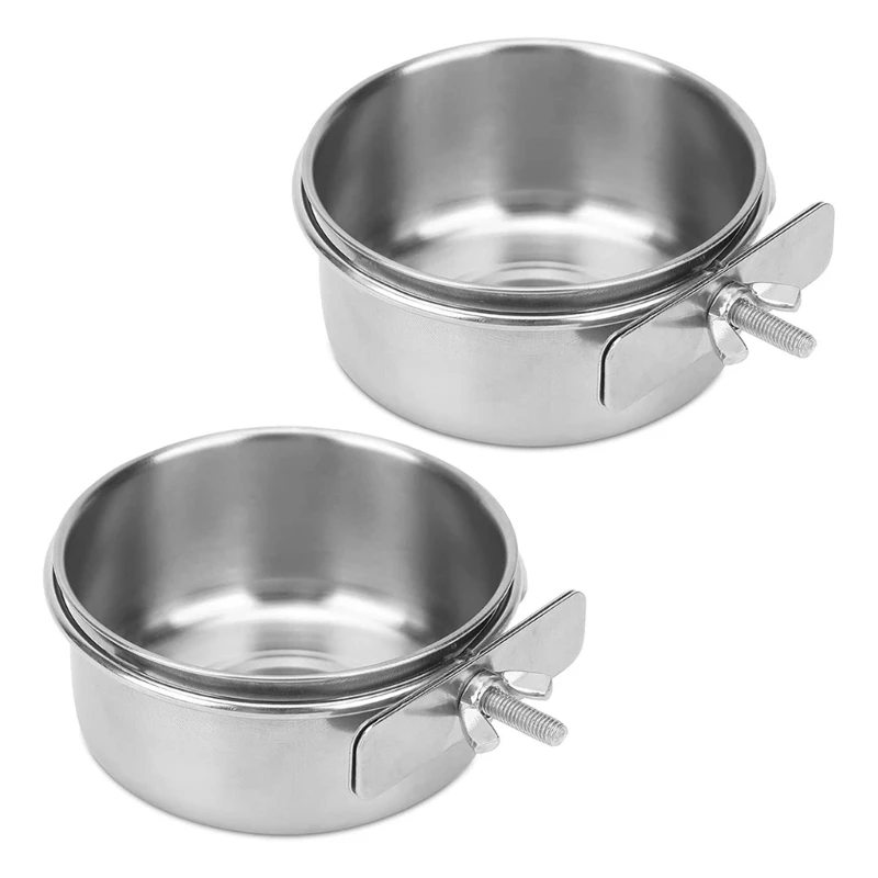 

Bird Feeding Cups With Clip Stainless Steel Bird Bowl Bird Water Bowl