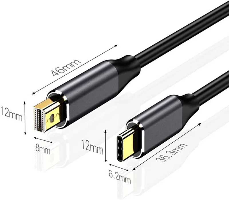 Кабель-адаптер 6 футов USB C на Mini Displayport 3. 0 Type-C DP 4K 60Hz Thunderbolt 3 конвертер для MacBook Samsung