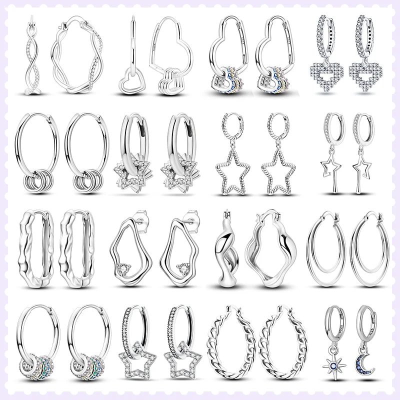 Женские серьги-кольца из серебра 925 пробы