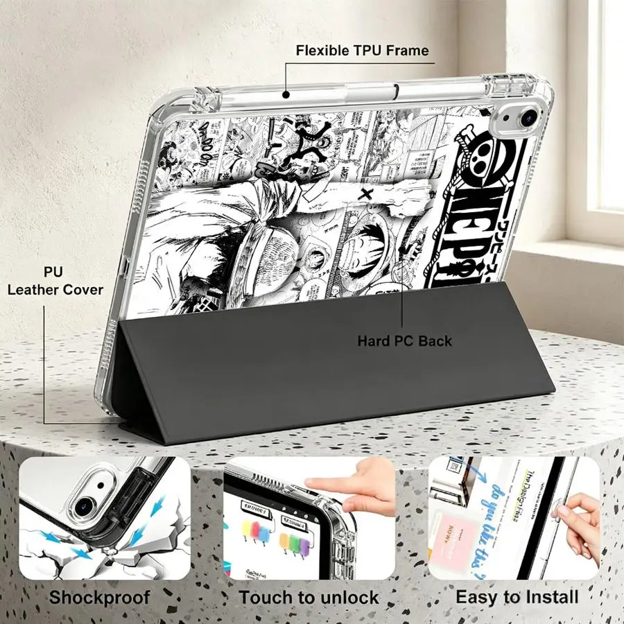 Фото Чехол для планшета One Piece Luffy Anime для Samsung Galaxy Tab A11 S9 Plus S7 FE S8 S10 Lite A9 Plus A8 с отделением для ручки №4