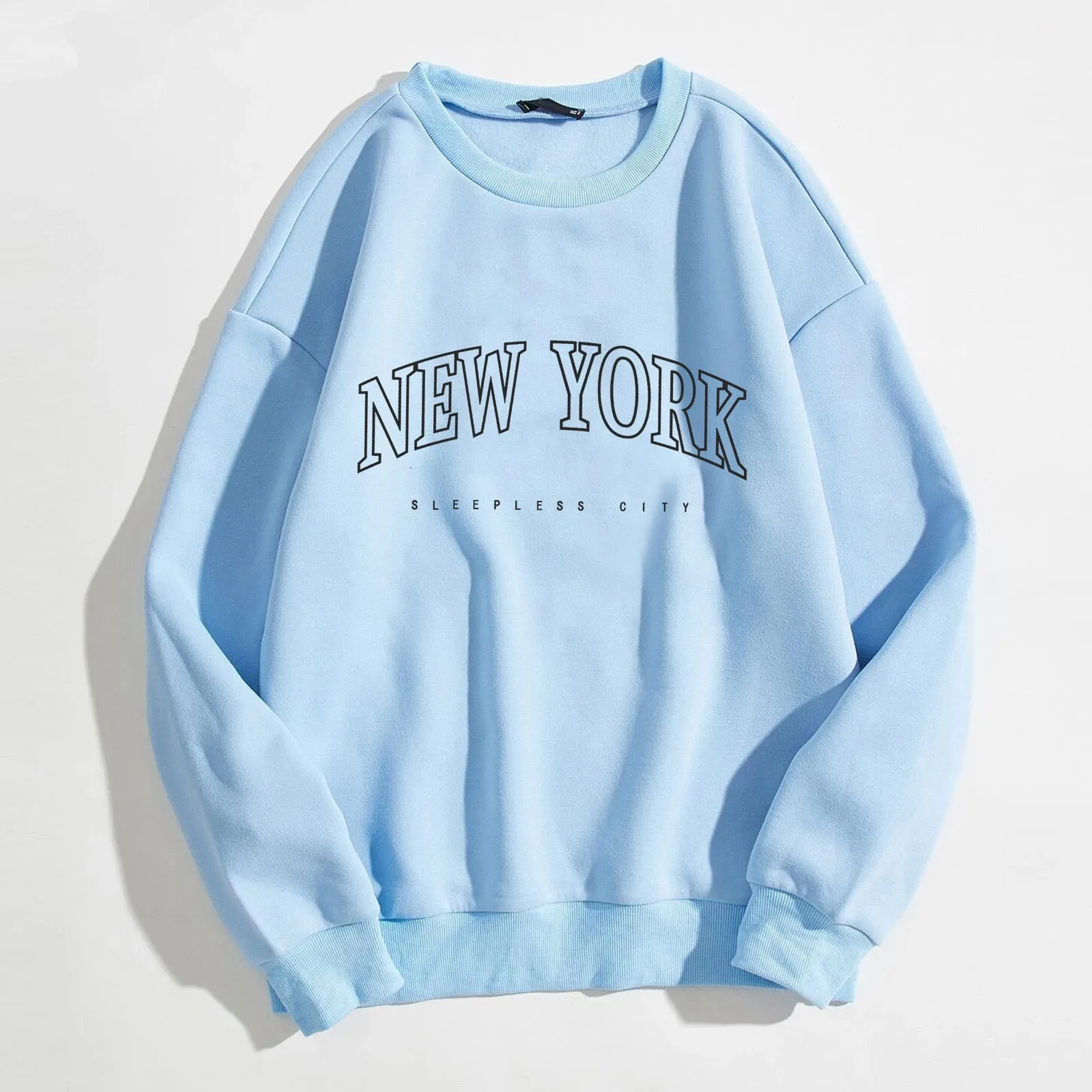

Crew Neck Sweatshirts New York Letter Hoodie For Womens Casual Long Sleeve Graphic Shirts Pullover Tee Tops Hip-Pop Ropa Mujer